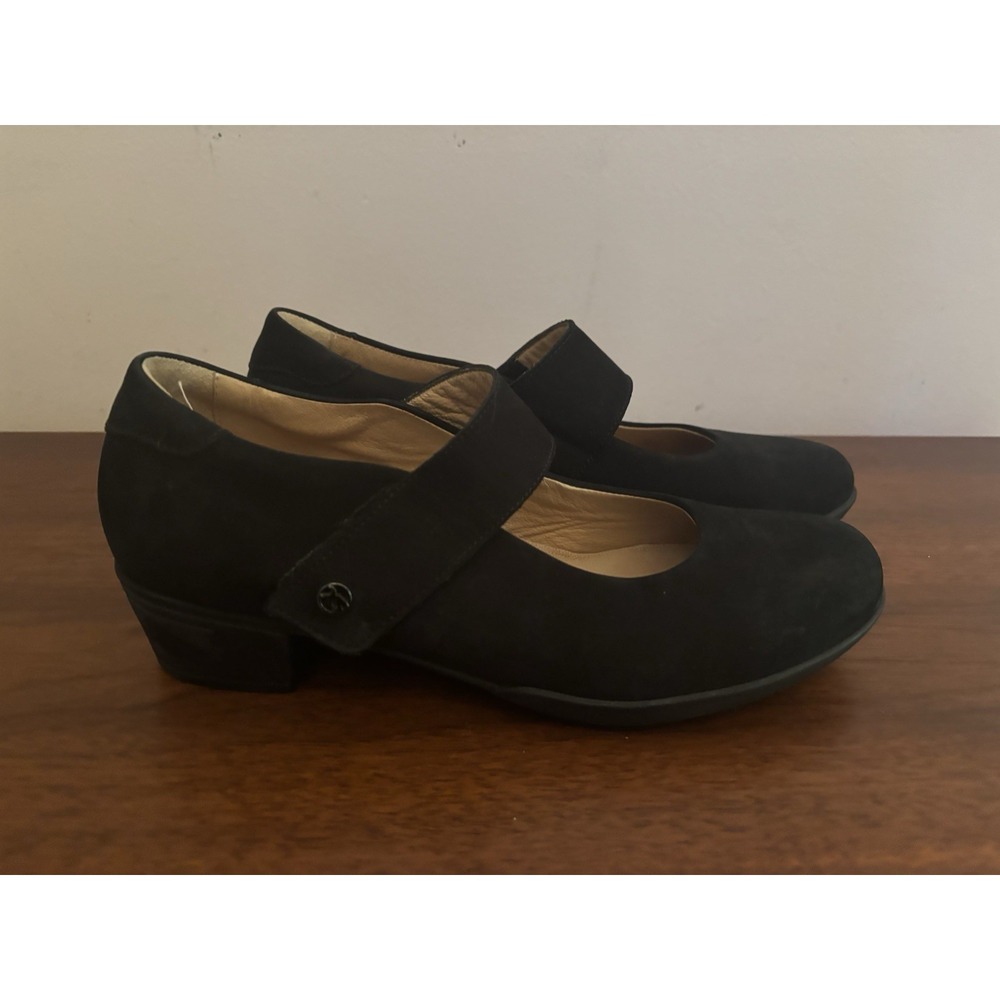 Hartjes Women's Easton Black Suede Mary Janes Size 6.5M $245